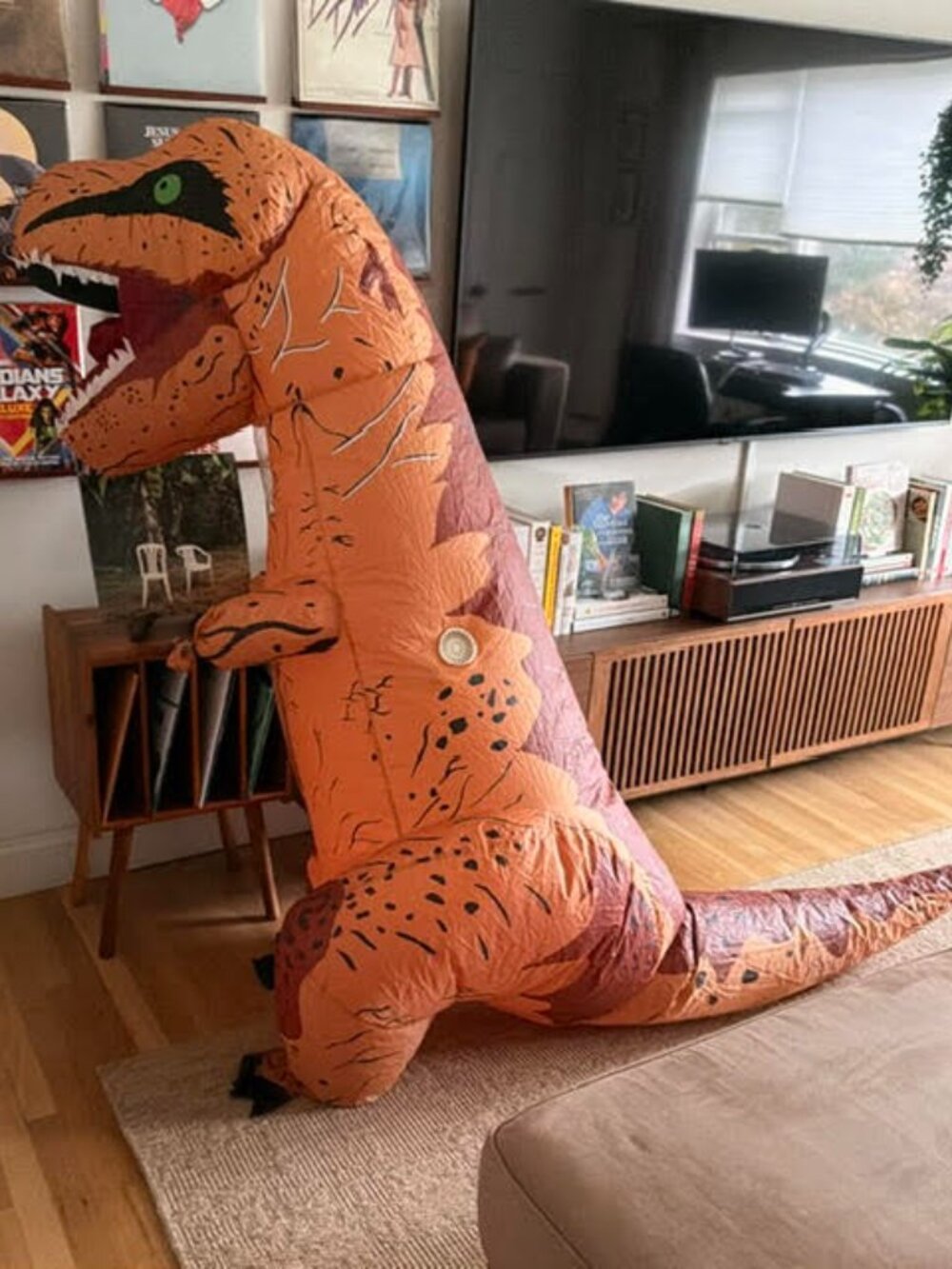 Kids Inflatable T-Rex Dinosaur Costume Blow Up Suit L-XL